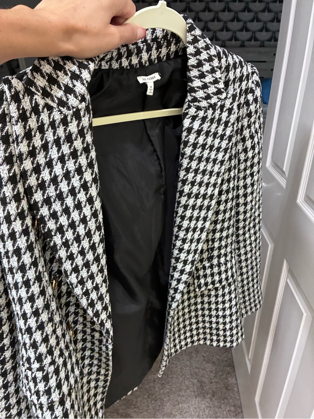 Black & White Houndstooth Blazer